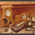 Custom wood turnings to hold various sized clocks from the Frame Cellar in Springhouse