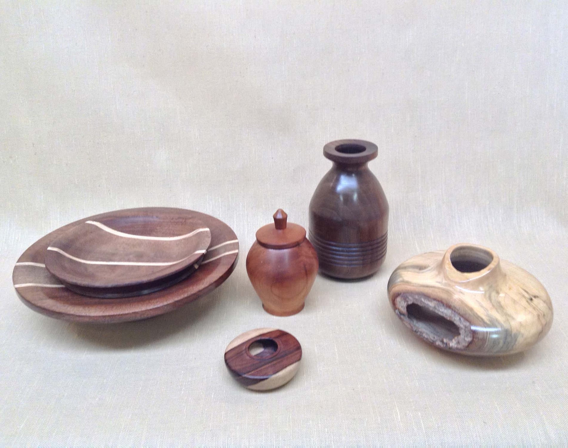 Handcrafted ceramic art and wood turnings from the Frame Cellar gift shop