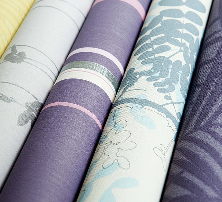 Rolls of multi-colored wallpaper from the Frame Cellars sister company the Wallpaper Studio
